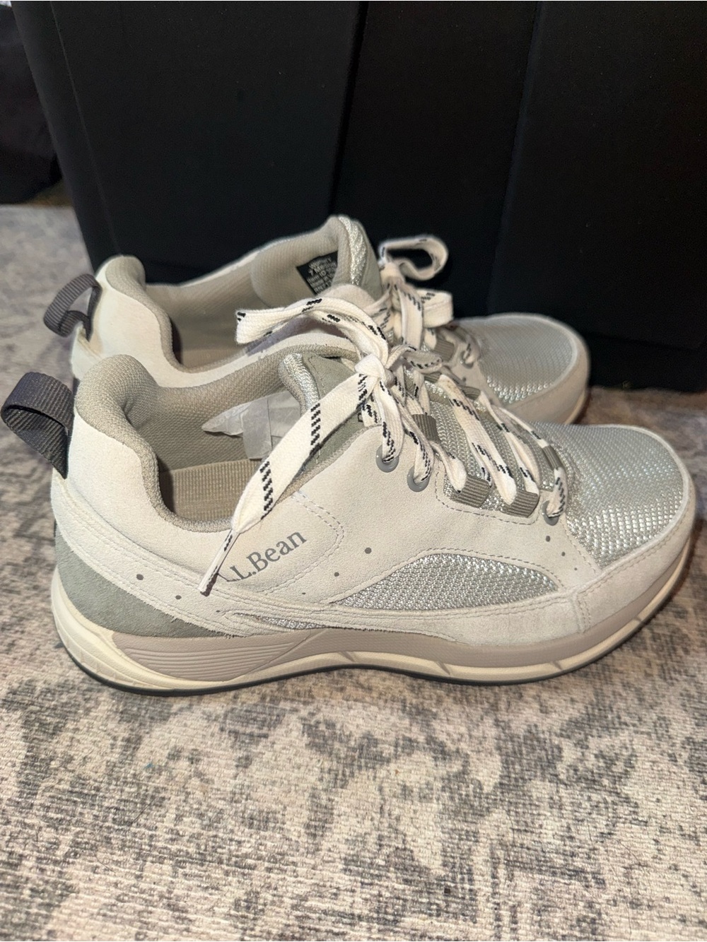 L.L. Bean Light Gray and Off-White Athletic Sneakers
